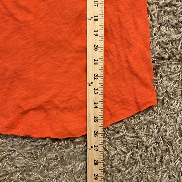 WE THE FREE Free People Caroline Mock Neck LS Smocked Top Orange Flame Large - Picture 11 of 13